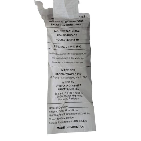 UTOPIA! PURE WHITE, BOXED EDGE, QUILTED DOWN ALTERNATIVE COMFORTER! SZ FULL - Picture 6 of 14